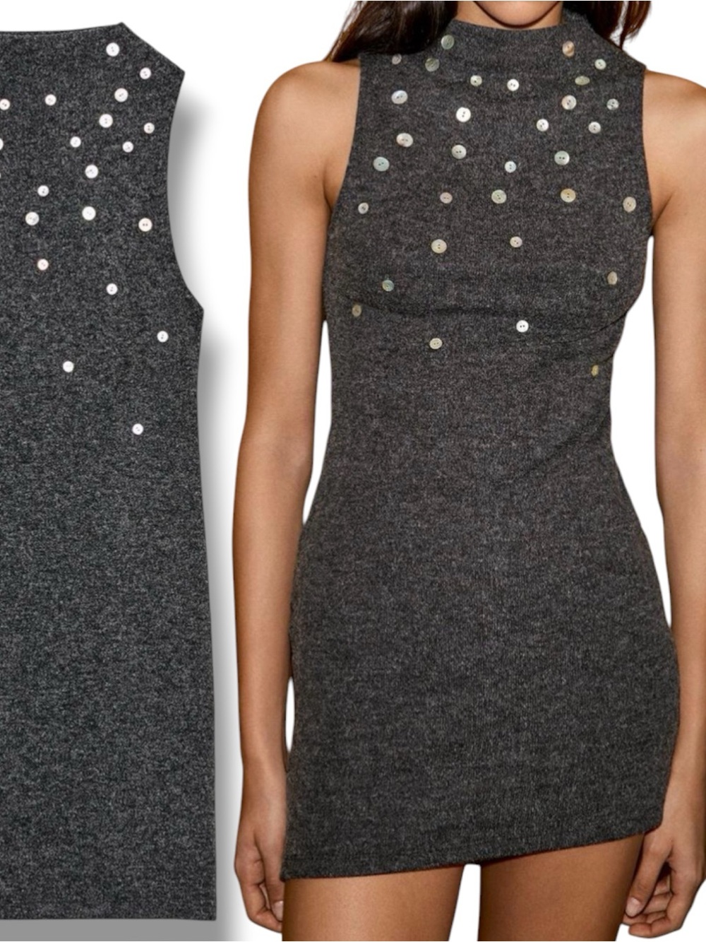 Zara SOFT BUTTON SHORT DRESS